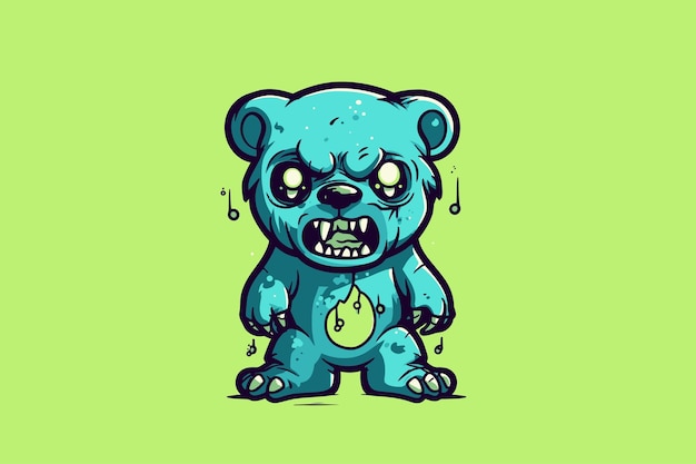 怒っている漫画のクマ かわいい漫画のクマのベクトル イラスト