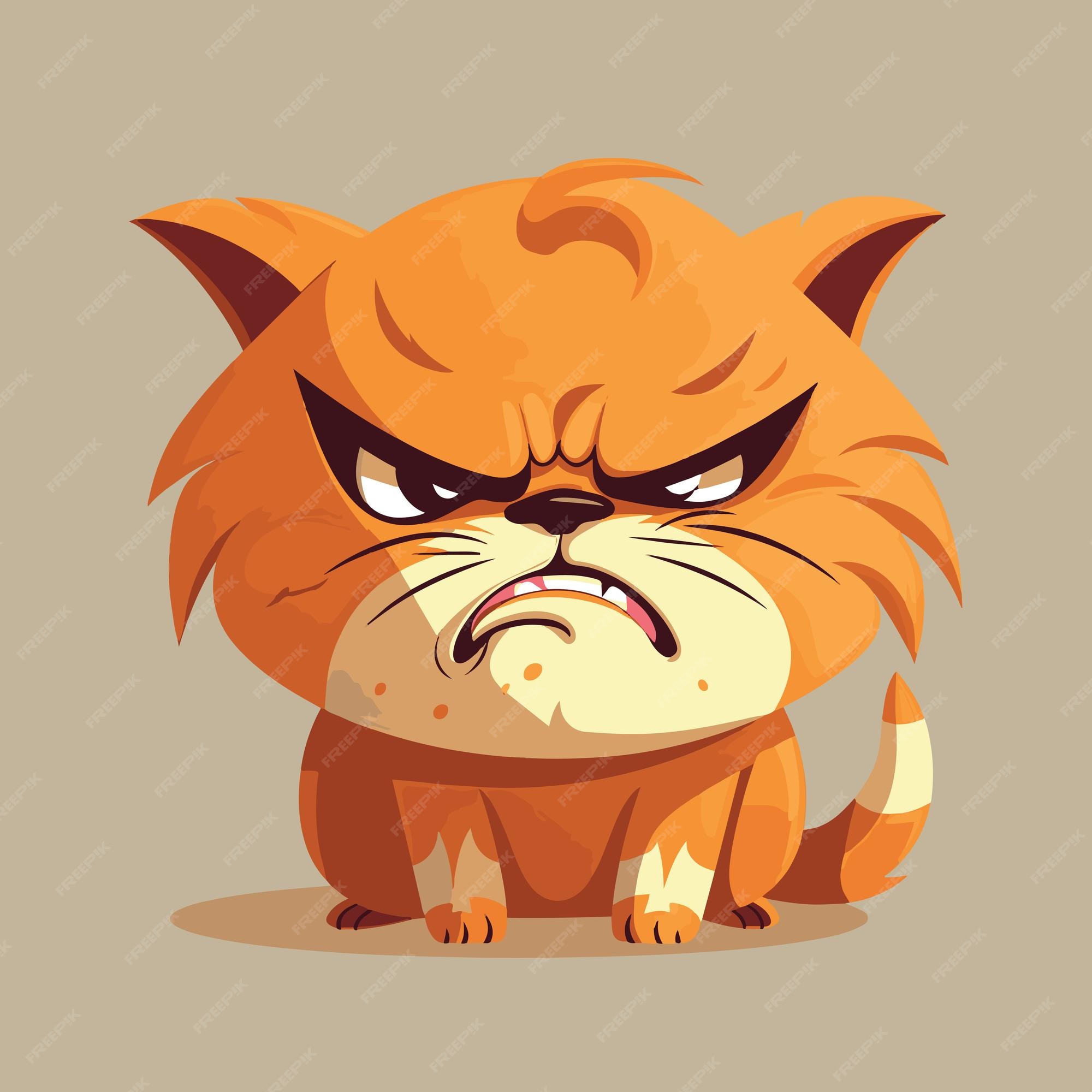 Vector Illustration Keywords: Angry Cat Cartoon Character. Funny