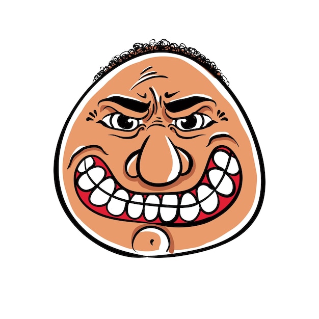 Vector angry cartoon face vector illustration