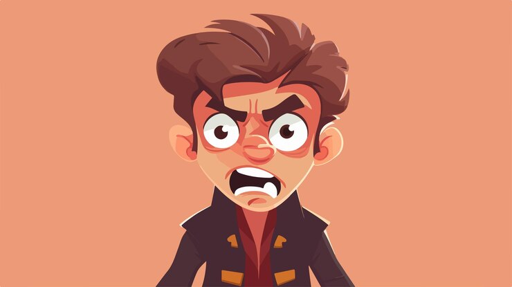 Vector angry cartoon pirate boy