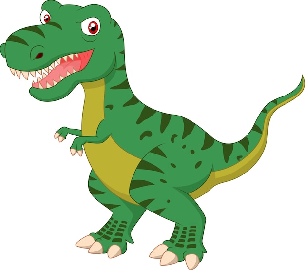 Vector angry cartoon tyrannosaurus