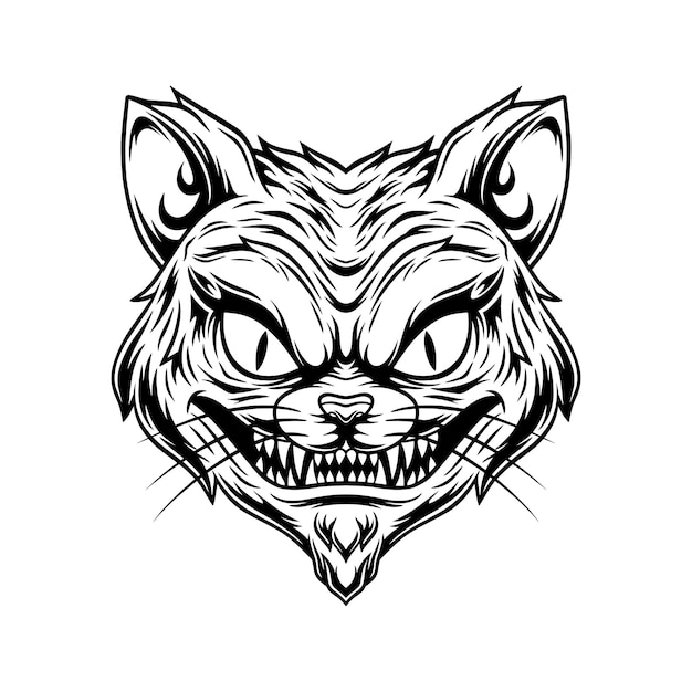 Vector angry cat head mascot vector illustration