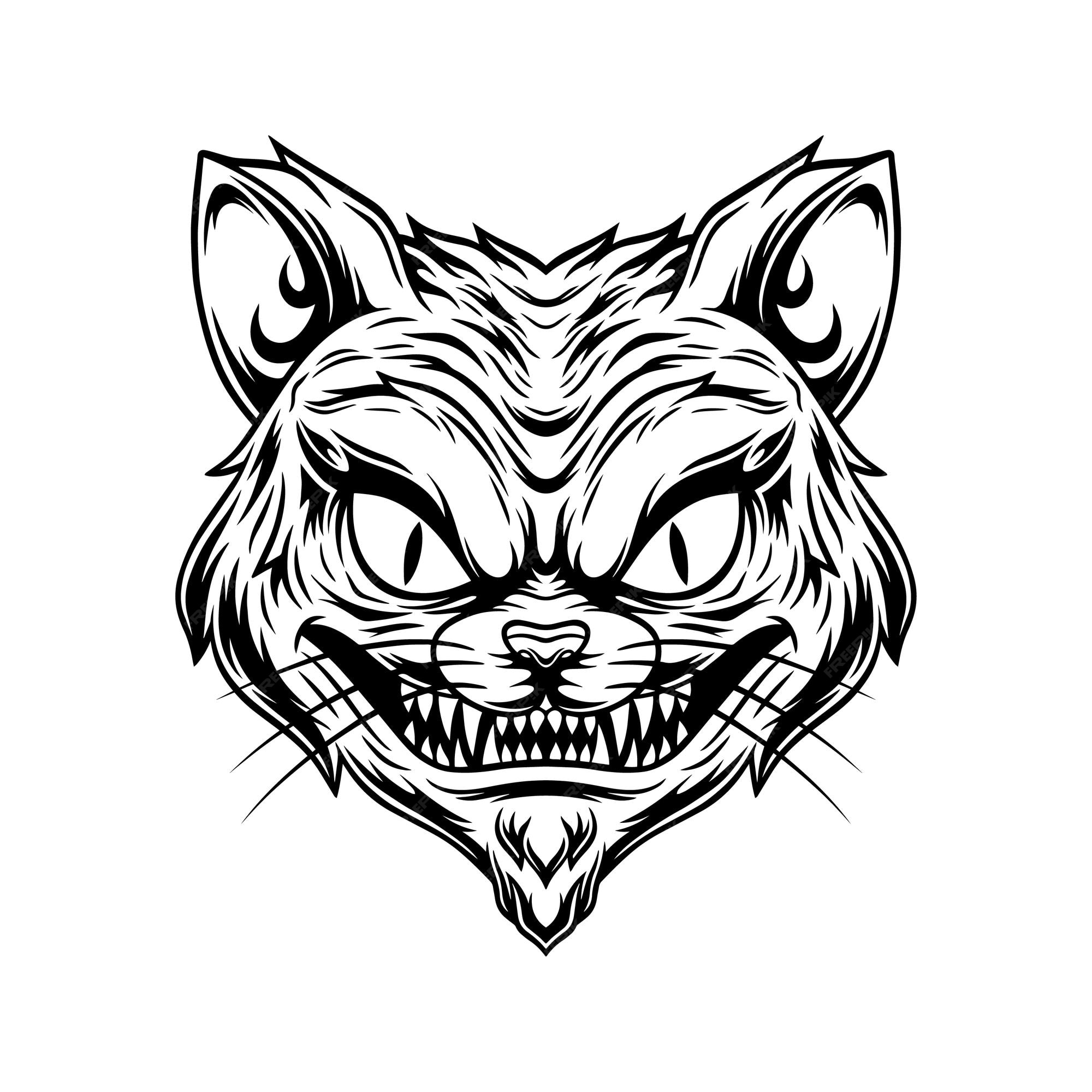 Premium Vector  Cute cat angry face cartoon mascot logo