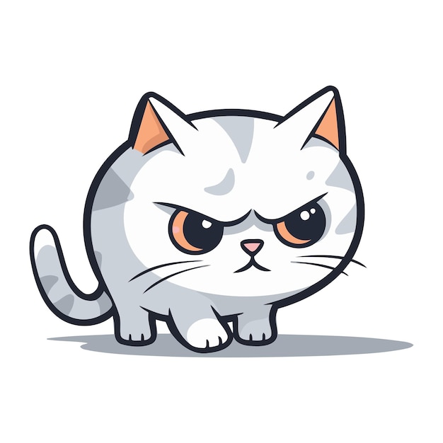 Angry cat mascot cartoon style vector illustration for web and mobile design