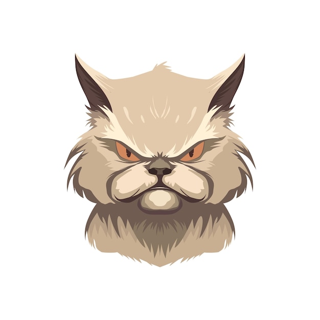 Vector angry cat vector illustration of an angry cat for posters banners screen printing mascots