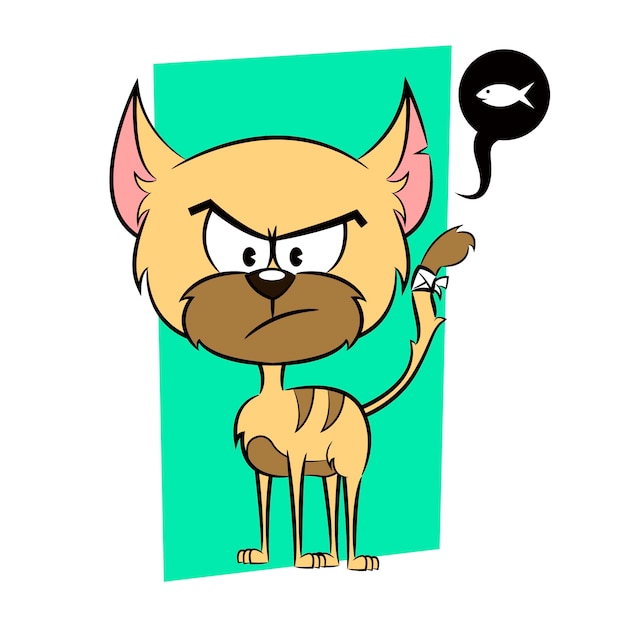 Vector angry cat