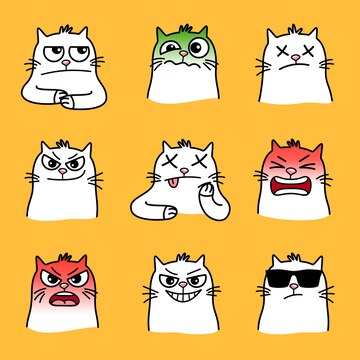 Funny angry cat cute domestic pet animal cartoon Vector Image