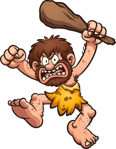 Vector angry caveman illustration