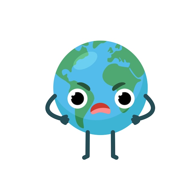 Angry character emotional planet earth Environment day concept