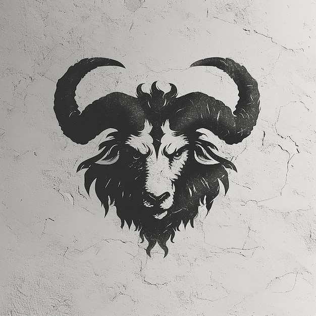 angry chimera 2d art logo white background black front facing