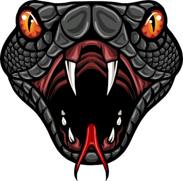 Vector angry cobra head mascot logo design