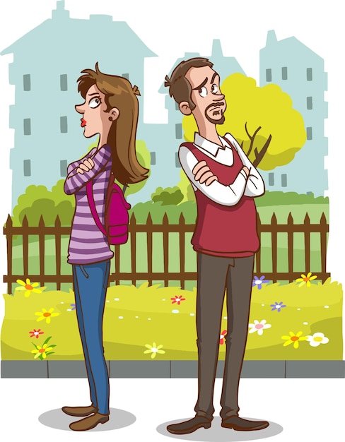 an angry couple vector illustration