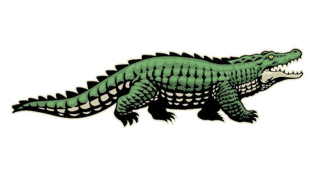 Злой крокодил в стиле ручного рисования