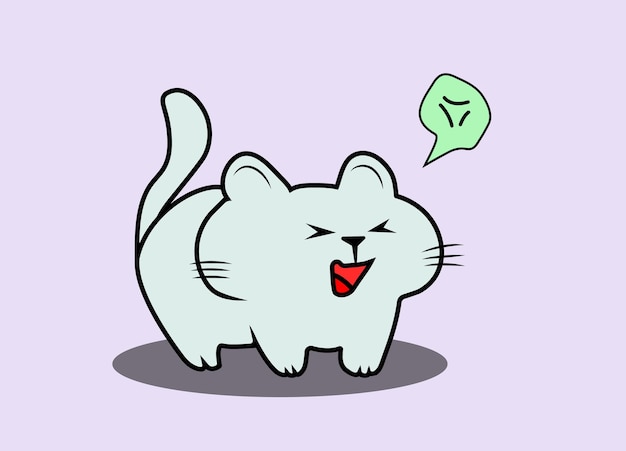 Angry cute cat vector