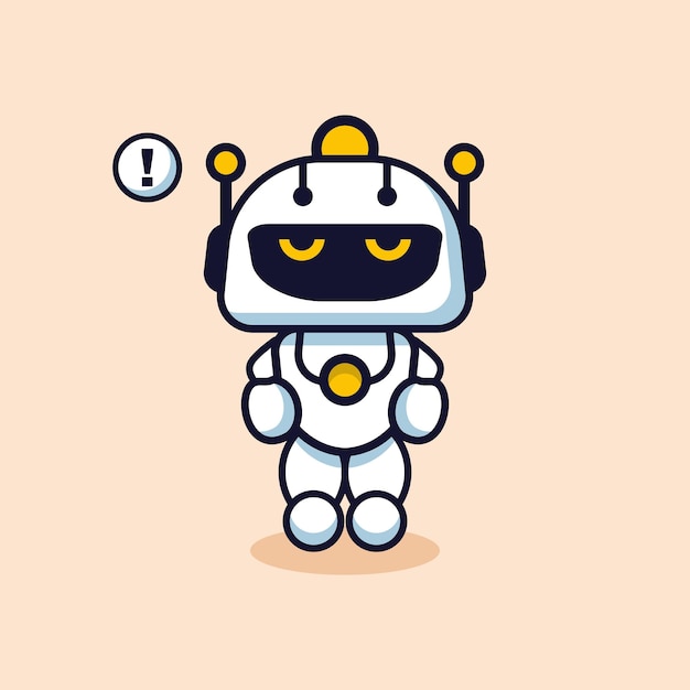 Angry cute robot vector illustration for business company mascot and logo