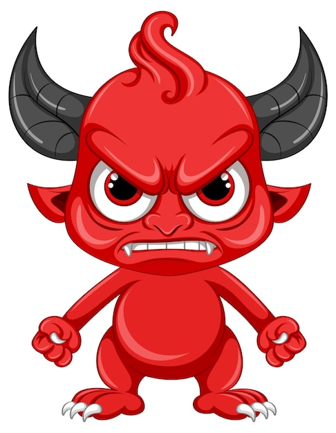 Angry devil cartoon character