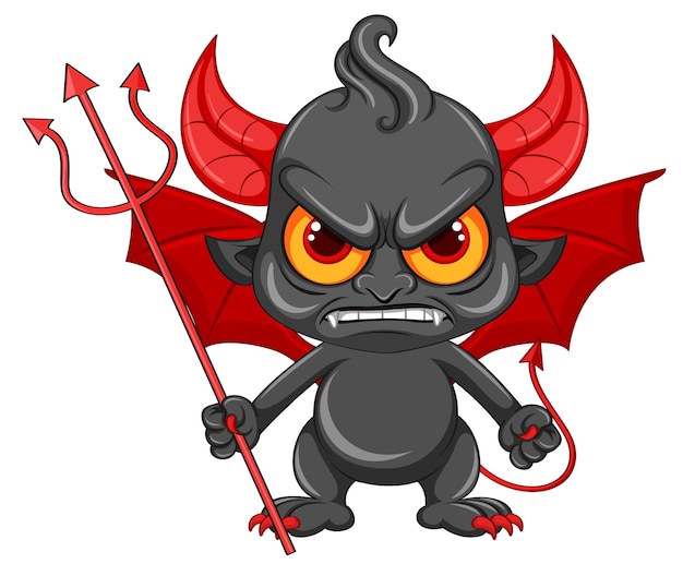 Angry devil cartoon character