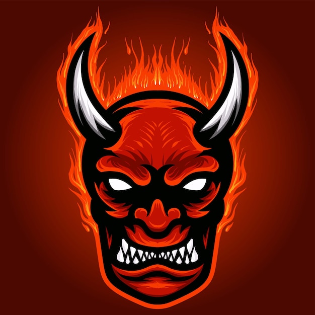 Angry devils fire head-mascotte