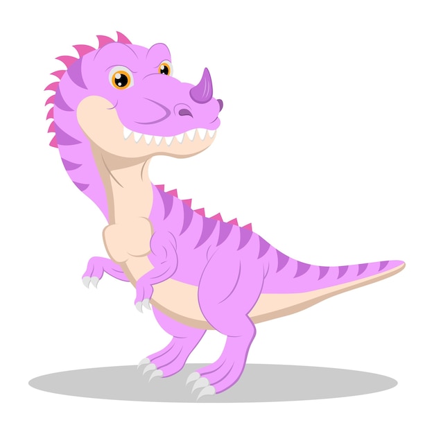 Vector angry dinosaur cartoon on white background