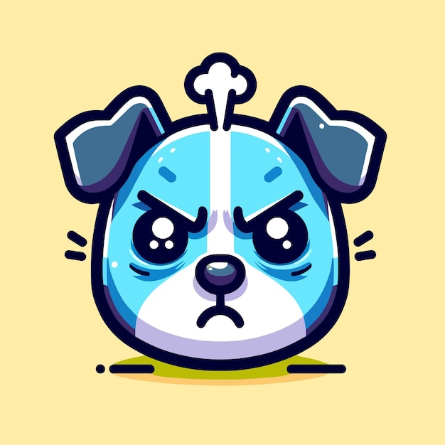 An angry dog head mascot
