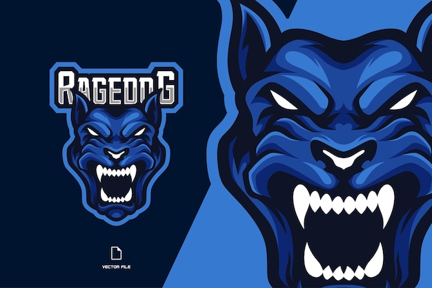 Logo esport mascotte cane arrabbiato per la squadra sportiva di gioco