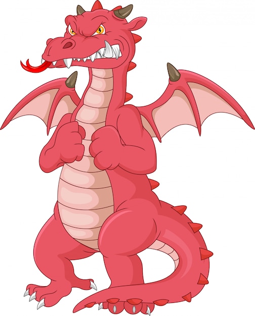 Vector angry dragon cartoon