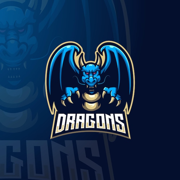 Angry Dragon mascot logo design