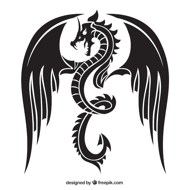 Angry dragon silhouette