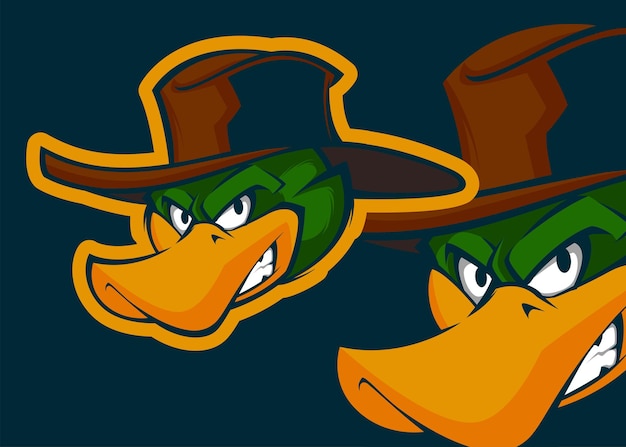 ANGRY DUCK HEAD PREMIUM VECTOR MASCOT ILLUSTRATION