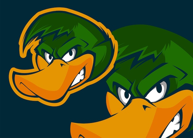 ANGRY DUCK HEAD PREMIUM VECTOR MASCOT ILLUSTRATION