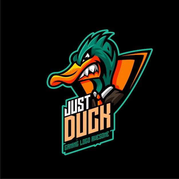 Angry duck mascot logo