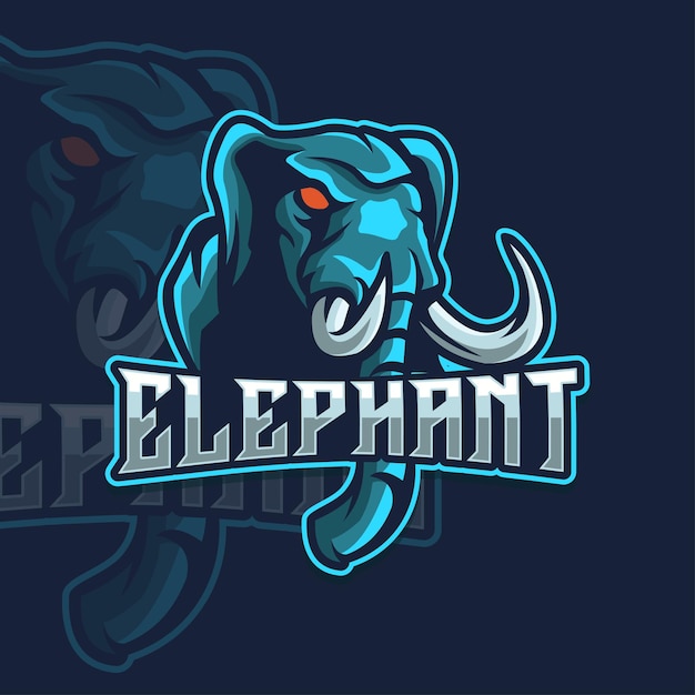 Modello di logo mascotte elefante arrabbiato