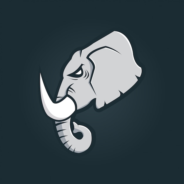 Vector angry elephant