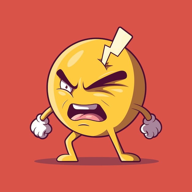 Angry emoji character vector illustration emotions communications design concept