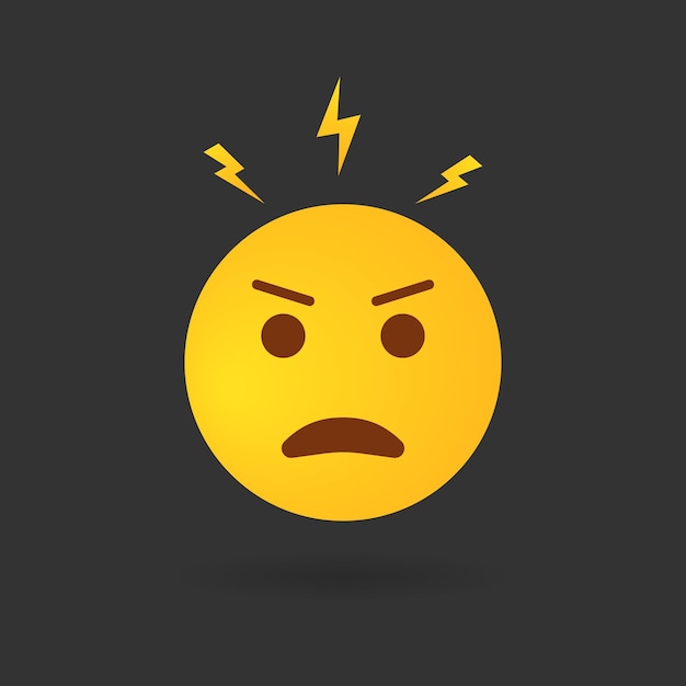 Angry emoji icon negative thinking and attitude angry emotion
and reaction of yellow emoji