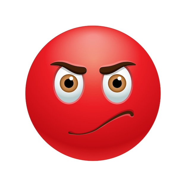 Premium Vector | Angry emoticon colored picture with emotional face ...