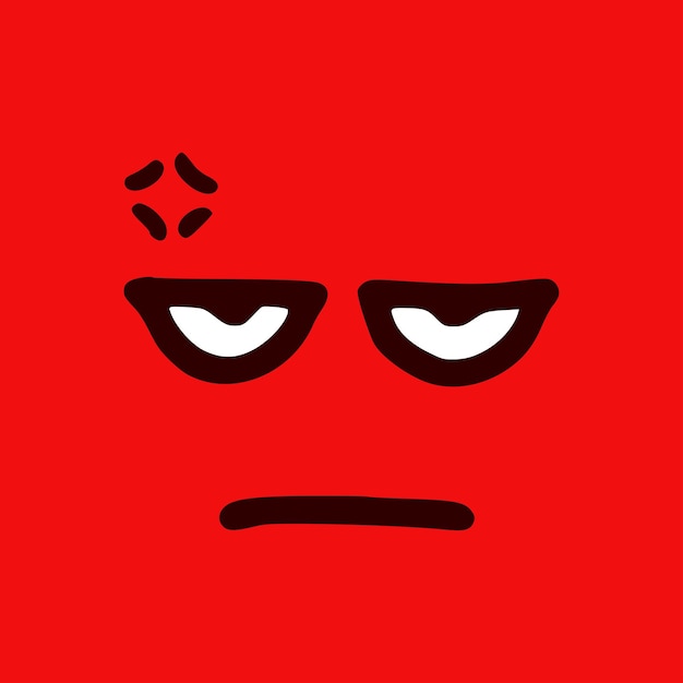 Angry emoticon in doodle style