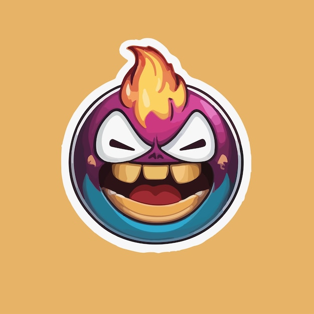 Angry evil fire emoji stickers