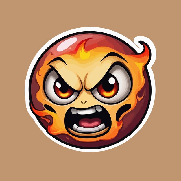 Stickers emoji di fuoco malvagio arrabbiato