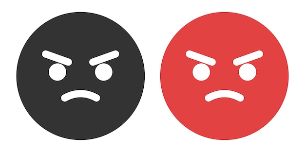 Vector angry face icon man anger illustration symbol grumpy reaction vector