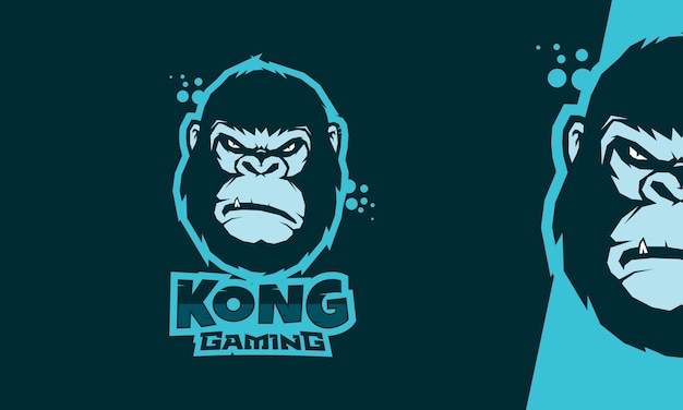 Faccia arrabbiata king kong esport logo vettoriale