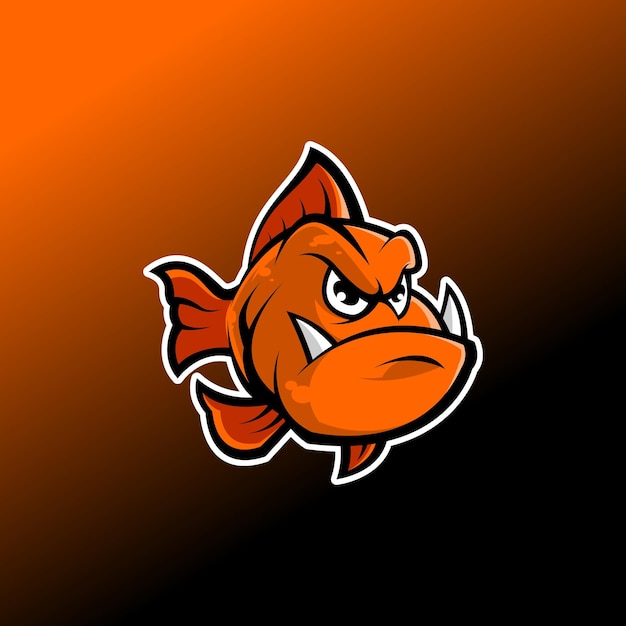 Vector angry fish mascot