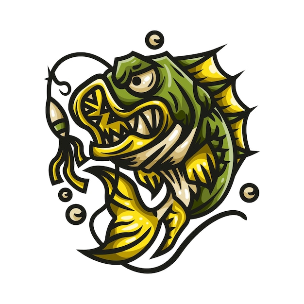 Vector angry fish vector illustration