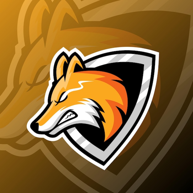 angry fox head mascot esport logo