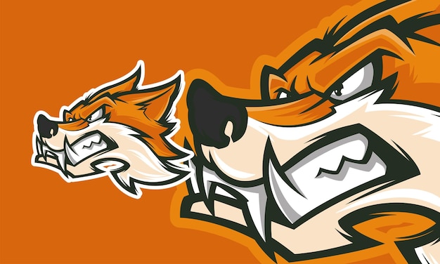 Дизайн логотипа angry fox готов к использованию premium vector талисман иллюстрация