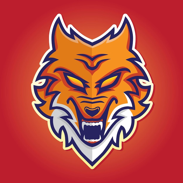 Angry Fox Logo Head Vector Design