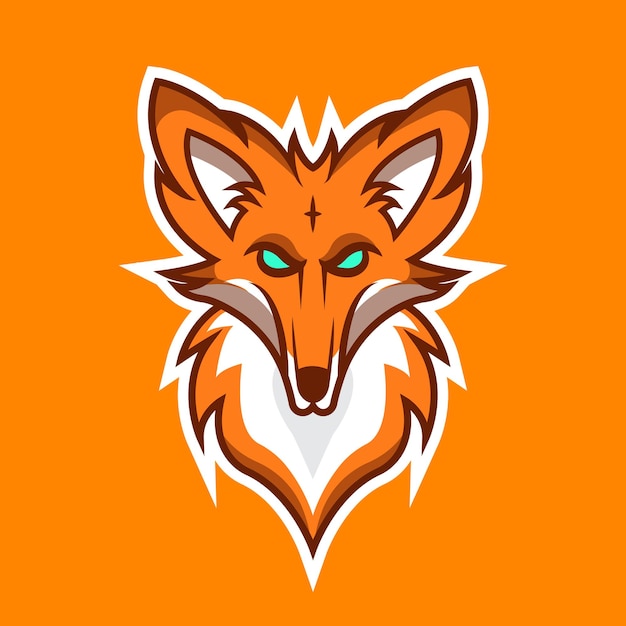 Angry fox logo Scary fox mascot logo illustration