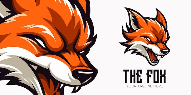 Angry Fox Mascot Vector Logo Design Moderne illustratie voor Sport Esport Team Badge amp Emblem