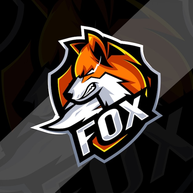 Angry fox mascotte logo sjablonen