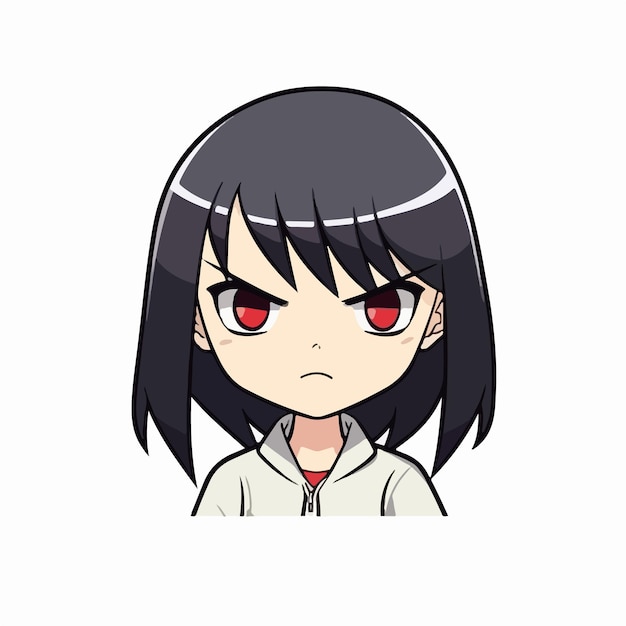 A angry girl anime style vector illustration